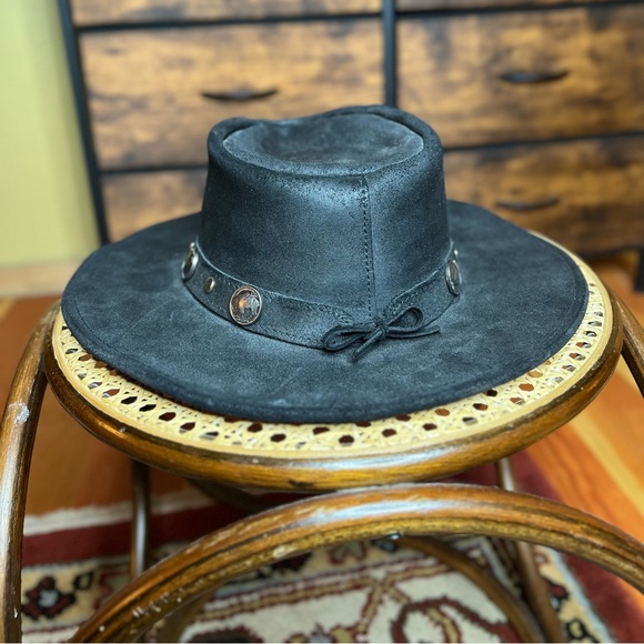 Minnetonka Buffalo Nickel Hat Black Womens Medium - Picture 2 of 11